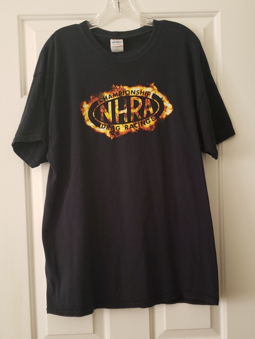 Gildan Black Short-Sleeve NHRA Flame Logo Tee